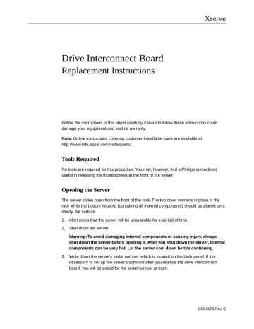 Apple Drive Interconnect Board Manual pdf manual